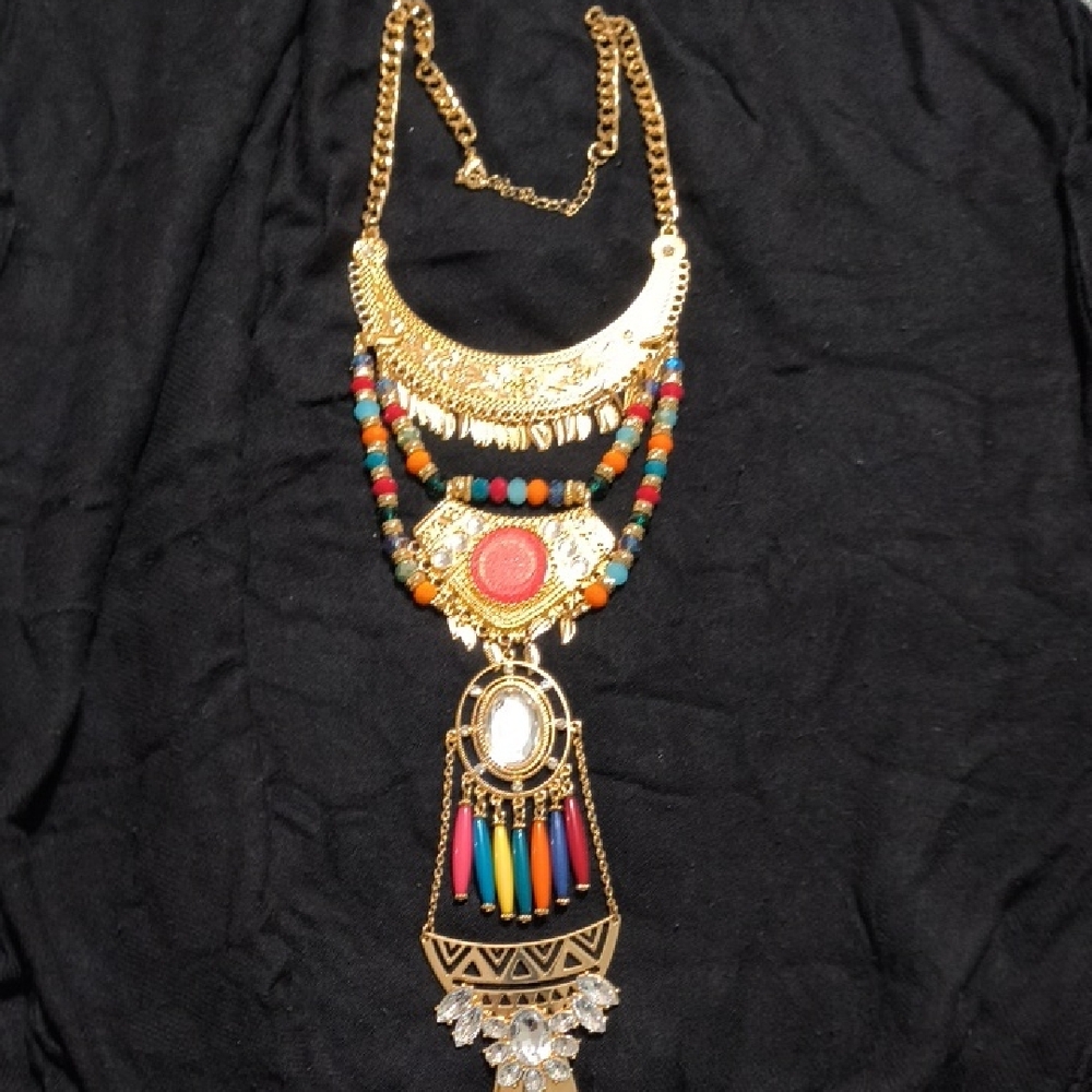 Colorful Beaded Statement Necklace